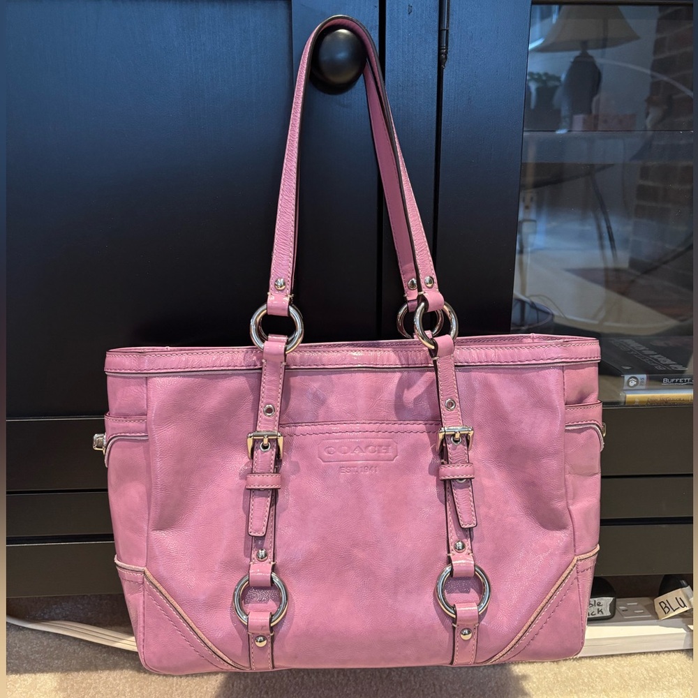Coach Pink Leather Tote Bag